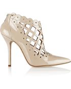 Oscar de la Renta Fernanda Cutout Patent-Leather Pumps - Lyst