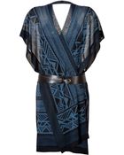 Donna Karan New York Printed Silk Wrap Dress - Lyst