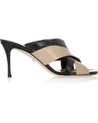 Sergio Rossi Two-Tone Leather Sandals - Lyst