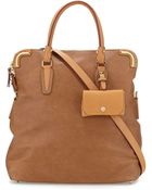 Etienne Aigner Daily Distressed Leather Fold-Over Tote - Lyst
