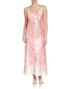 Oscar de la Renta Long Printed Chantilly Gown - Lyst