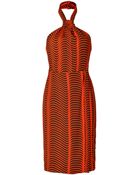 Kenzo Crepe Halter Neck Dress - Lyst