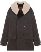 Missoni Peacoat With Shearling Collar - Lyst