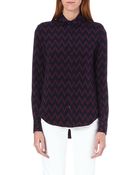 Joseph Garcon Matt Silk Chevron Blouse - Lyst