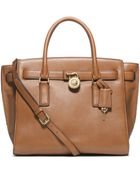 Michael Kors Hamilton Traveler Large Leather Satchel - Lyst