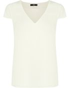 Oasis Crepe V Neck Tee - Lyst