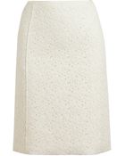 Nina Ricci Lace Cotton Blend Skirt - Lyst