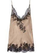 Carine Gilson Lace-Trimmed Silk-Satin Camisole - Lyst