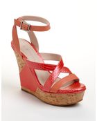 BCBGeneration Rizza Leather Platform Wedge Sandals - Lyst