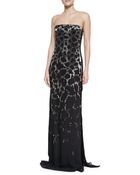 Roberto Cavalli Strapless Embellished Leopard Gown - Lyst