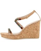 Donald J Pliner Wondra Jeweled Cork Wedge Sandal - Lyst