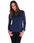 Majestic Long Sleeve Tie Front Blouse - Lyst