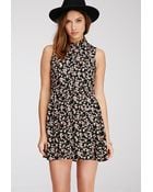Forever 21 Floral Print Shirt Dress - Lyst