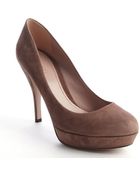 Gucci Old Mauve Suede Platform Pumps - Lyst