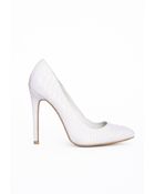 Missguided Isabel Pointed Stiletto Court Heels White Croc - Lyst