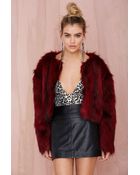 Nasty Gal Collection Rager Faux Fur Jacket - Lyst