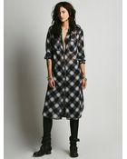 Free People Sheer Plaid Maxi - Lyst