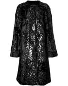 Giambattista Valli Sequin Embellished Lamb Fur Coat - Lyst