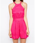 Ax Paris Skater Dress With Cut Away Neckline - Lyst
