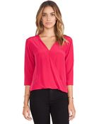 Amour Vert Devon Crossover Blouse - Lyst