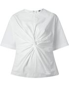 MSGM Twist Front Tshirt - Lyst