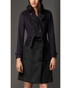 Burberry Wool Cashmere Coat With Rabbit Skirt - Lyst