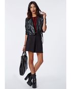 Missguided Rene Front Pleat A-Line Skirt Black - Lyst