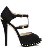 Michael Kors Ailee Studded Cutout Suede Pump - Lyst