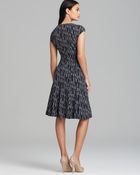 Anne Klein Dress V Neck Cap Sleeve Polka Dot Swing - Lyst