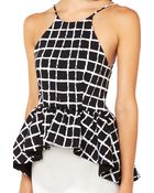 Akira Black Label Grid Peplum Top - Lyst