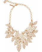 Oscar de la Renta Multi Leaf Bib Necklace - Lyst