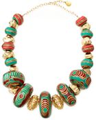 Devon Leigh Turquoise & Coral Beaded Nugget Necklace - Lyst