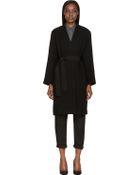 Isabel Marant Black Wool Belted Terry Coat - Lyst