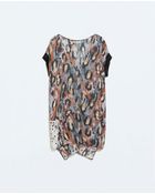 Zara Printed T-Shirt - Lyst