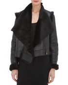 Lanvin Shearling Motorcycle Jacket - Lyst