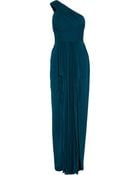 Notte By Marchesa One-Shoulder Draped Silk Gown - Lyst