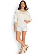 Love 21 Crochet Lace Flutter Top - Lyst