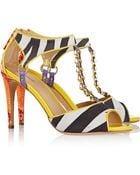 Just Cavalli Suede And Leather Sandals - Lyst