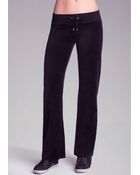Bebe Petite Solid Velour Pants - Lyst