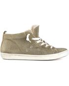 Leather Crown Perforated Hi-Top Trainer - Lyst