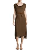 Donna Karan New York Belted Sleeveless Cowl-Neck Dress - Lyst
