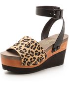 Flogg Poppi Haircalf Platform Sandals - Brown Leopard - Lyst