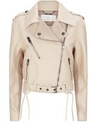 Chloé Bicolour Leather Biker Jacket - Lyst