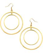 Kenneth Jay Lane Golden Concentric Circle Earrings - Lyst