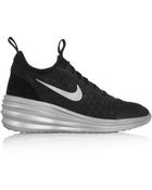 Nike Lunarelite Sky Hi Canvas And Suede Wedge Sneakers - Lyst