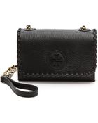 Tory Burch Marion Shrunken Shoulder Bag Royal Tan - Lyst