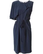 Sonia By Sonia Rykiel Asymmetric Crêpe De Chine Dress - Lyst