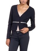 Patrizia Pepe Short V-Neck Jacket In Stretch Viscose Jersey - Lyst