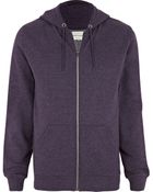 River Island Purple Marl Zip Through Hoodie - Lyst