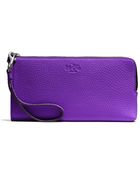 Coach Bleecker L-Zip Wallet In Pebbled Leather - Lyst